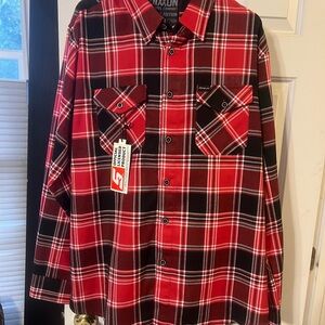DIXXON snap on Red and Black Plaid Button Down Shirt